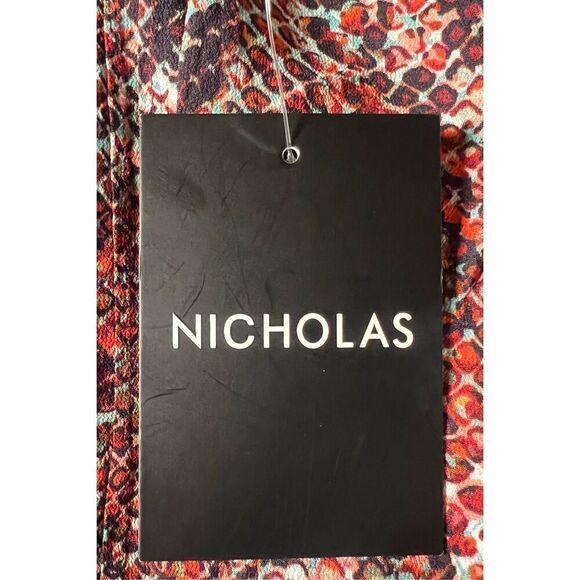 NICHOLAS Devan gathered snake-print crepe mini dress in Burgundy NWT Size 4 - Picture 8 of 11